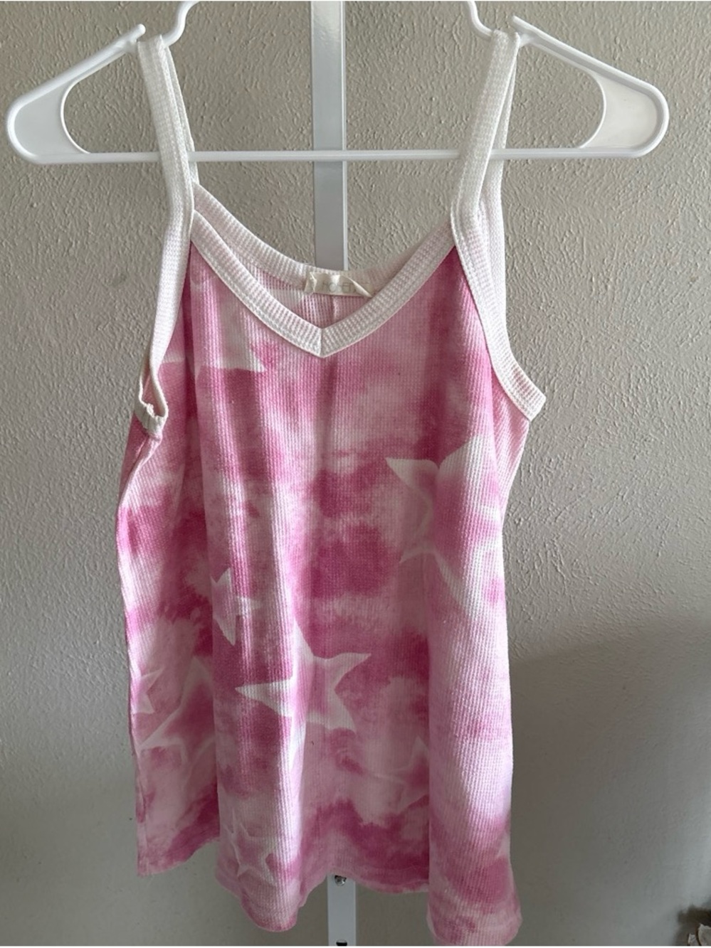 Pink Tie-Dye Star Print Tank Top Size Small